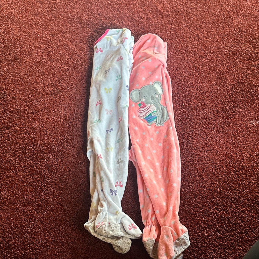 7 for $20 Carter's White and Pink Baby Sleepers